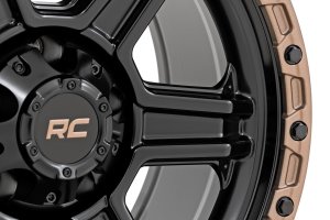 Offroad Wheel - Rough Country - 79 Series - Semi Gloss Black w/Bronze Ring
